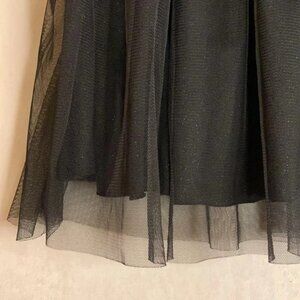 Jack by BB Dakota Black Tulle Silver Sparkle Elastic Waist Band Skirt Size Small